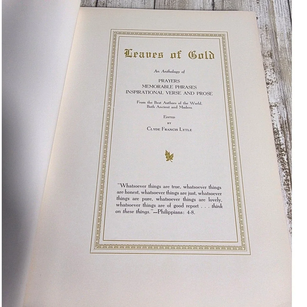 Leaves of Gold Anthology Clyde Francis Lytle 1964 Revised Edition Brown Cord Tie